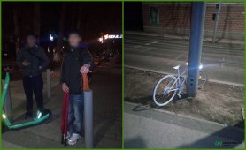 FOTO // Doi tineri au încercat să fure bicicleta amplasată în capitală în memoria lui Valerian